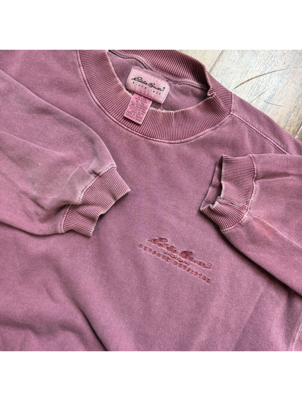 Vintage 90s Eddie Bauer Crewneck Sweatshirt Purple Embroidered XL Outdoor